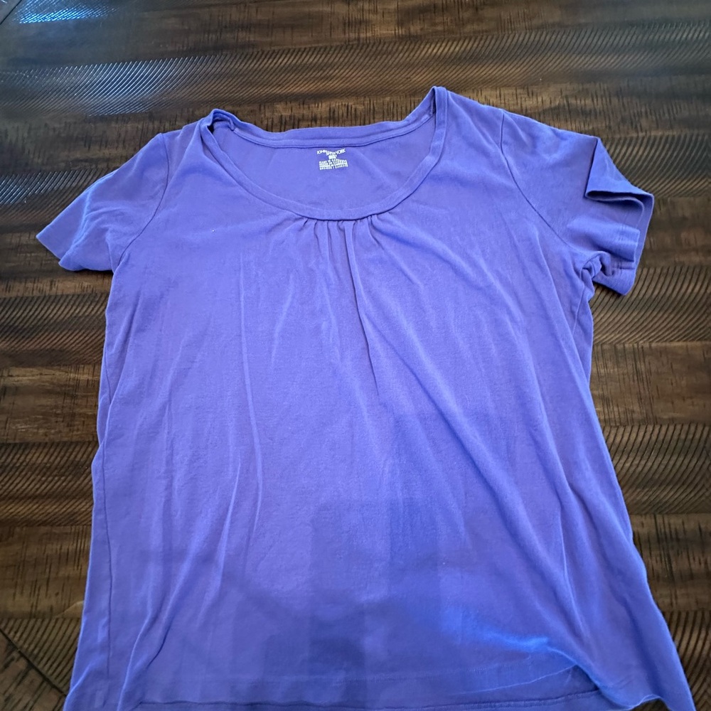 Jones New York Purple Fitted Short Sleeve Tee